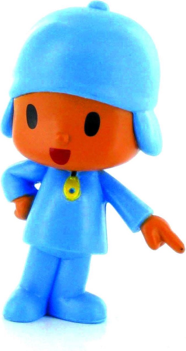 Pocoyo - speelfiguurtje Pocoyo wijst met zijn vinger  - 7 cm - kunststof - Comansi