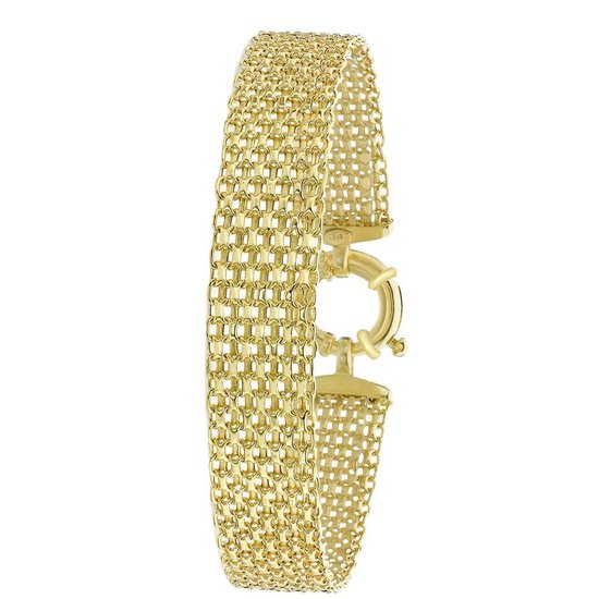 Lucardi Dames 9 Karaat armband bismark - Armband - 9 Karaat - Goudkleurig - 19 cm