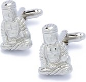 Manchetknopen - Buddha Zen Yoga Zilverkleurig