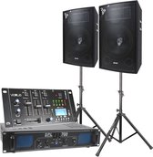 Complete DJ Bluetooth geluidsinstallatie 700W met standaards