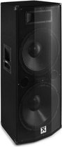 Actieve speaker - Vonyx CVB212 actieve 1200W speaker met dubbele 12'' woofer, Bluetooth en mp3 speler - Zwart