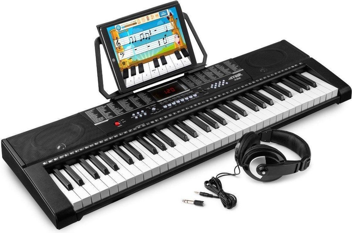 Keyboard - MAX KB2 keyboard piano met 61 toetsen, USB mp3 speler,  trainingsfunctie en... | bol.com