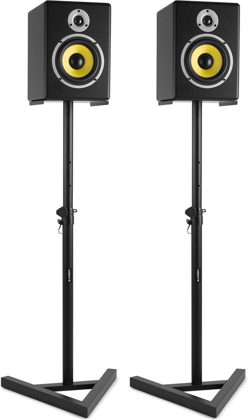 Speaker standaard - Vonyx SMS20 speakerstandaard voor studio monitor speakers - Hoogte max. 115cm - Set van 2 - Zwart - Vonyx