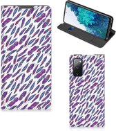 Flip Cover Geschikt voor Samsung Galaxy S20 FE Telefoonhoesje Feathers Color