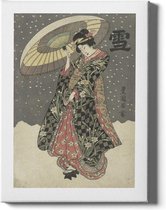 Walljar - Utagawa Kuniyoshi - Snow Walk - Muurdecoratie - Plexiglas schilderij