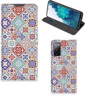 GSM Hoesje Geschikt voor Samsung Galaxy S20 FE Book Case met foto Tegels Kleur