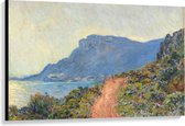 Canvas  - Oude Meesters - La Corniche bij Monaco, Claude Monet, 1884 - 120x80cm Foto op Canvas Schilderij (Wanddecoratie op Canvas)
