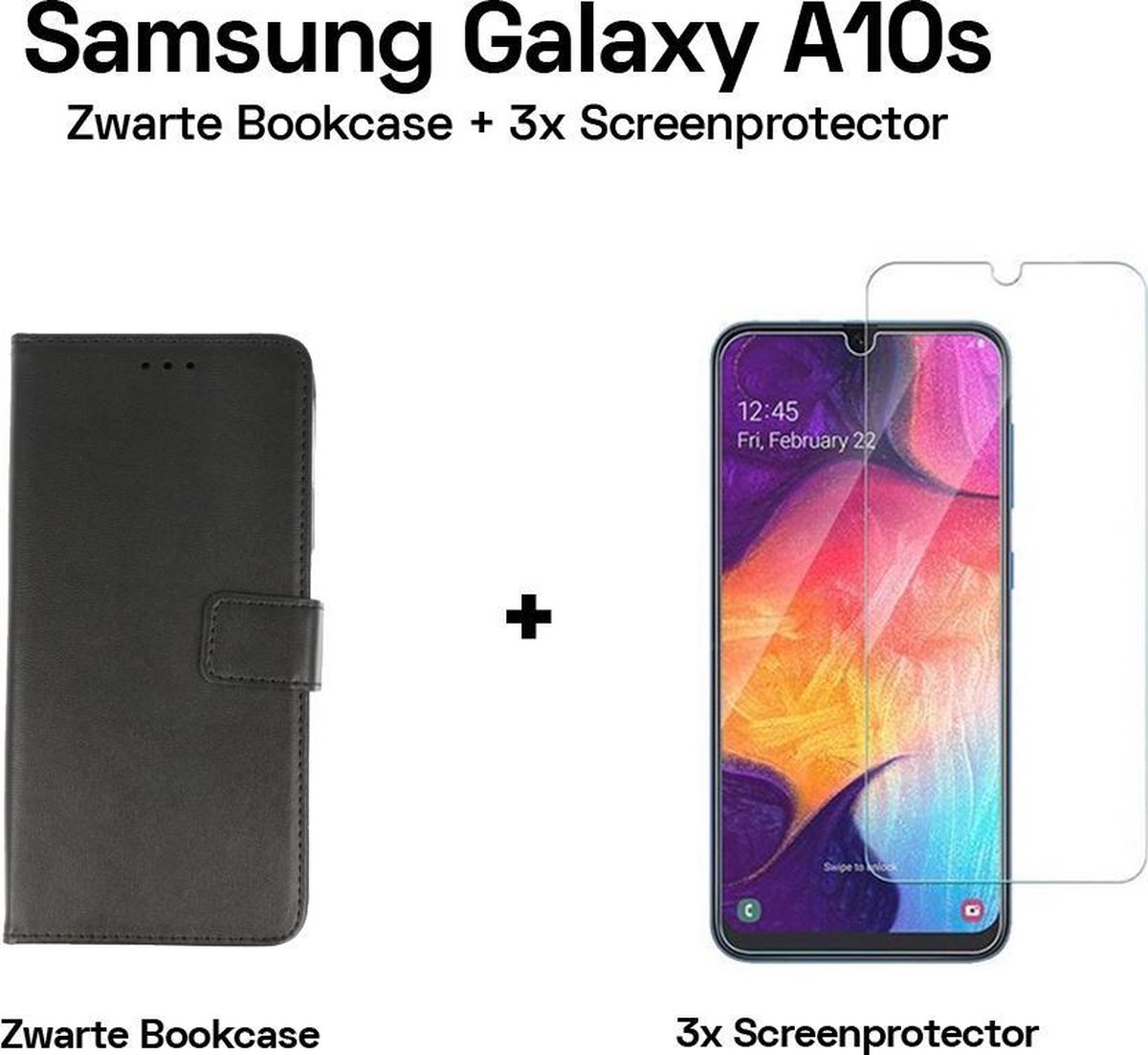 HGA Telefoonhoesje - Book Case - Geschikt Voor Samsung Galaxy A10s - Zwart