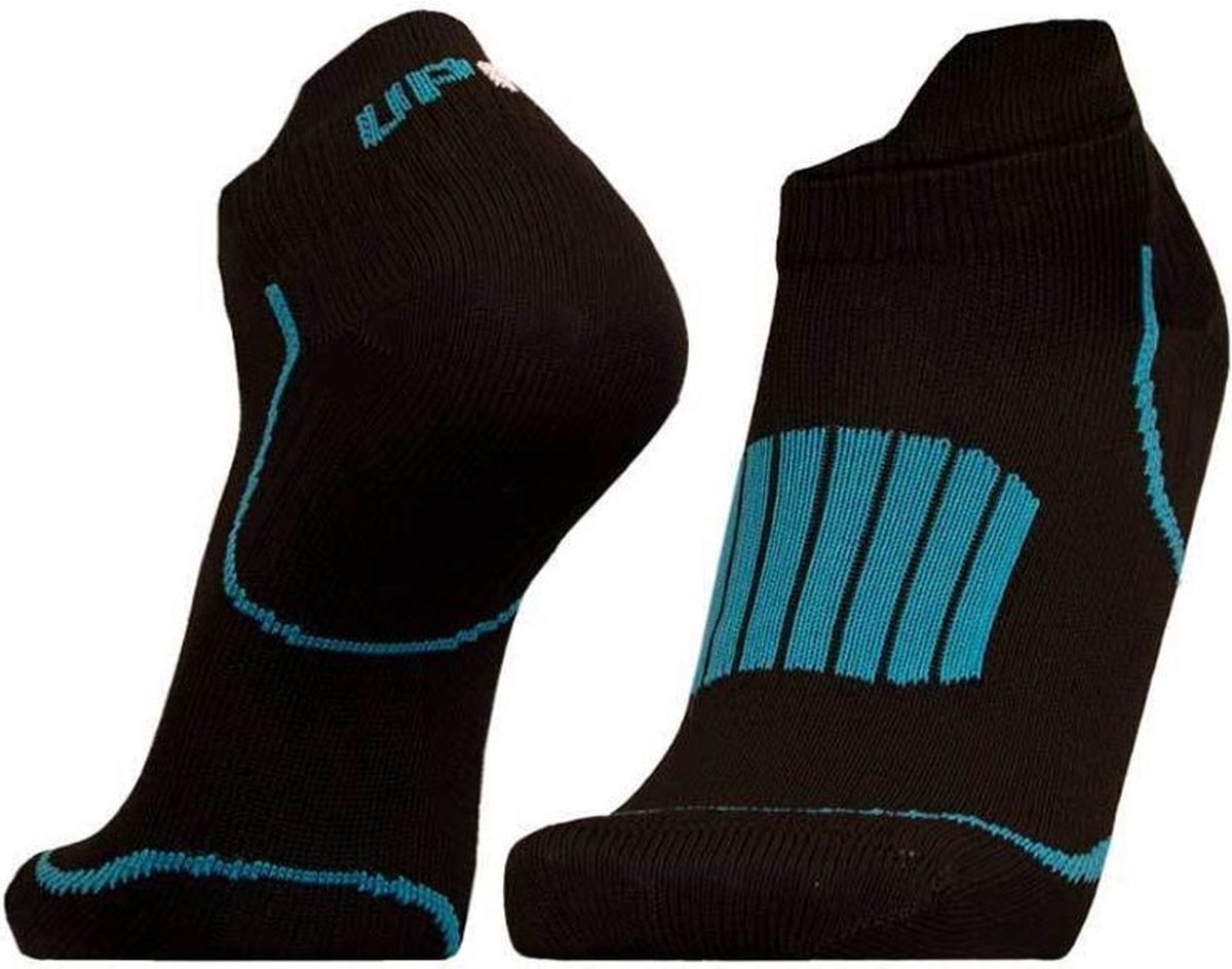 UphillSport - 2-Pack - Lage Hardloopsokken - Quickdry Lycra Grip - Heren / Dames - zwart / blauw - 43-46 - 8398