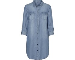 VERO MODA VMSILLA LS SHORT DRESS LT BL GA NOOS Dames Jurk - Maat XS