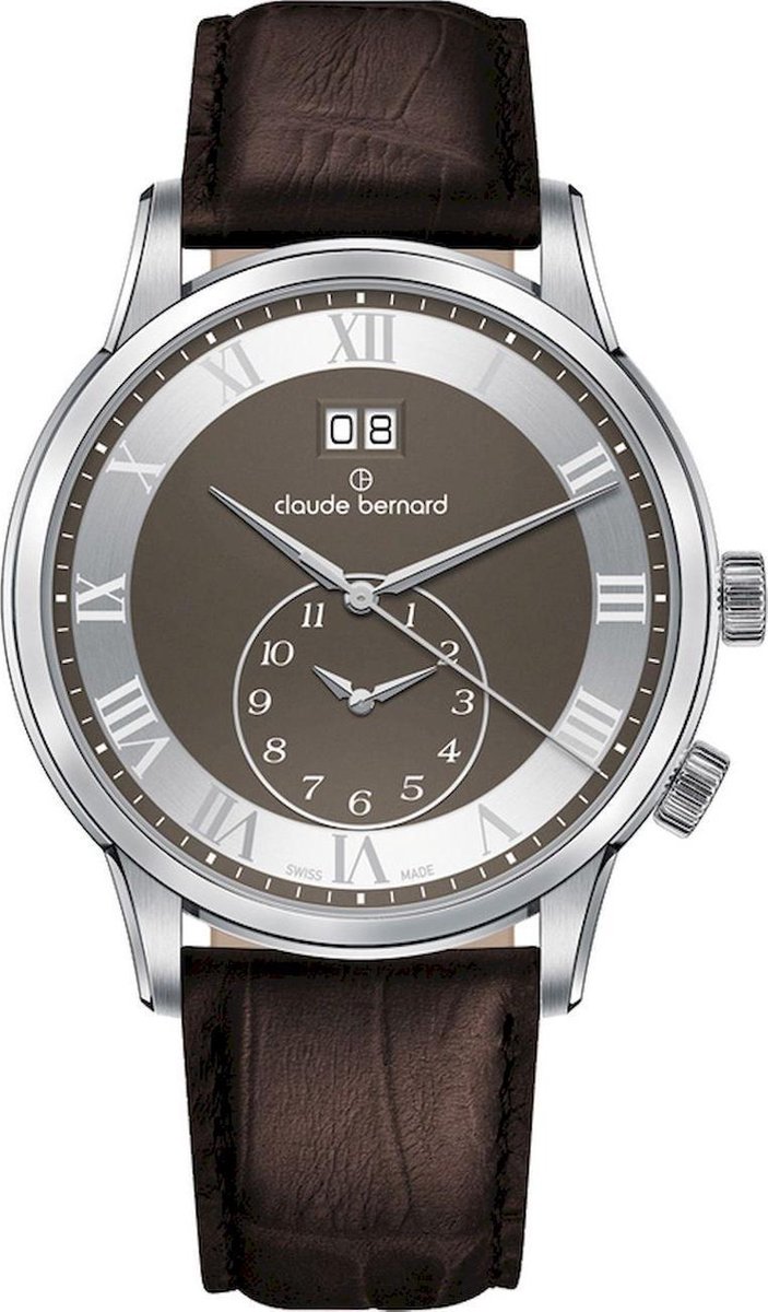 Claude Bernard Classic 2nd Time Zone 62007-3-GRN mannen horloge