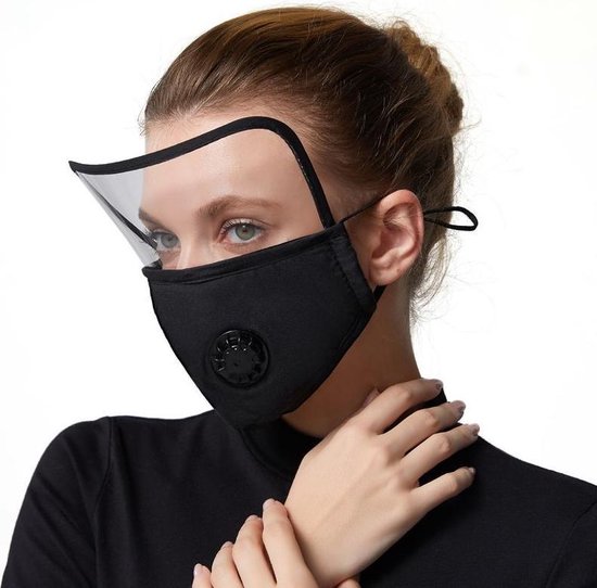 Masque buccal avec protection anti-éclaboussures - Comprend une valve et un filtre - 1 masque buccal et un masque