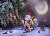 Diamond Painting Pakket - Serie Kerstmis - Kerstman op Ski's - 50x40 cm - Complete Set - Volledige Bedekking - Ronde Steentjes