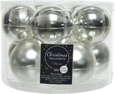 10x Boules de Noël en verre argenté 6 cm - brillant et mat - brillant / brillant - Décorations pour sapins de Noël argent