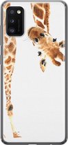 Leuke Telefoonhoesjes - Hoesje geschikt voor Samsung Galaxy A41 - Giraffe - Soft case - TPU - Giraffe - Bruin