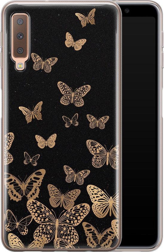Coque Samsung A7 2018 Papillons Samsung Galaxy A7 2018 Etui en Siliconen TPU bol
