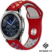 Siliconen Smartwatch bandje - Geschikt voor  Samsung Gear S3 Classic & Frontier sport band - rood kleurrijk - Strap-it Horlogeband / Polsband / Armband