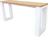 Wood4you - Side table enkel Roasted wood 160Lx78HX38D cm wit