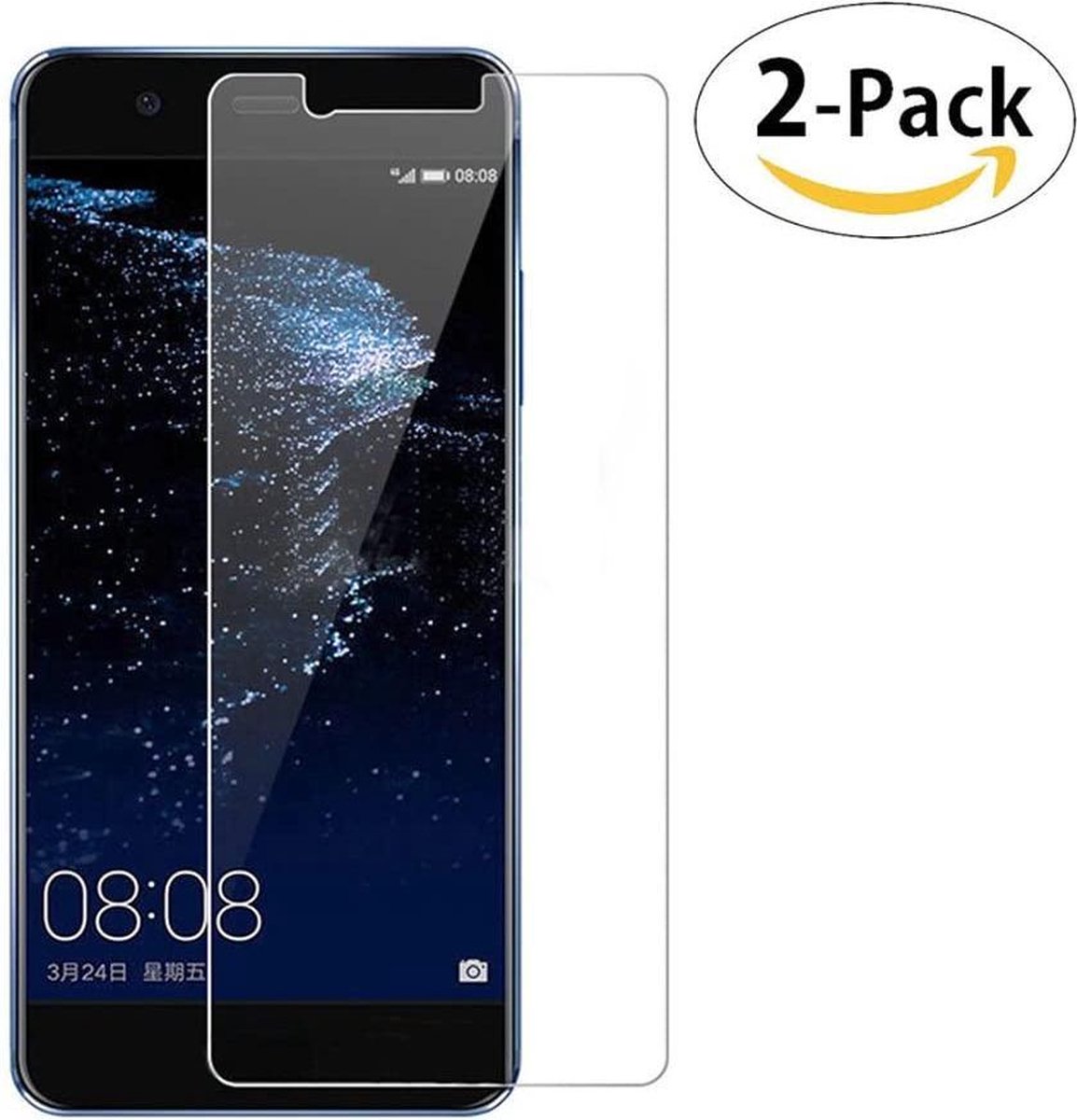 Screenprotector Glas - Tempered Glass Screen Protector Geschikt voor: Huawei P10 Lite - 2x