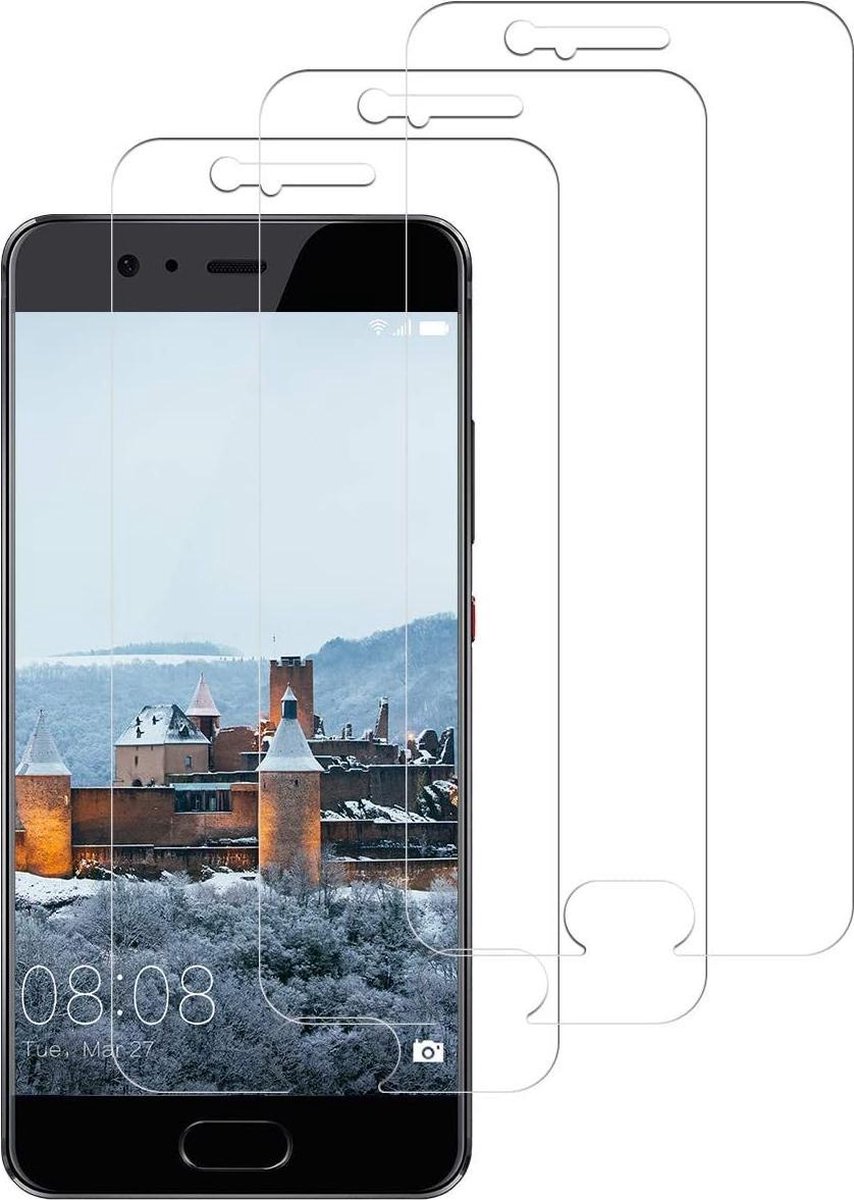 Screenprotector Glas - Tempered Glass Screen Protector Geschikt voor: Huawei P10 - 3x