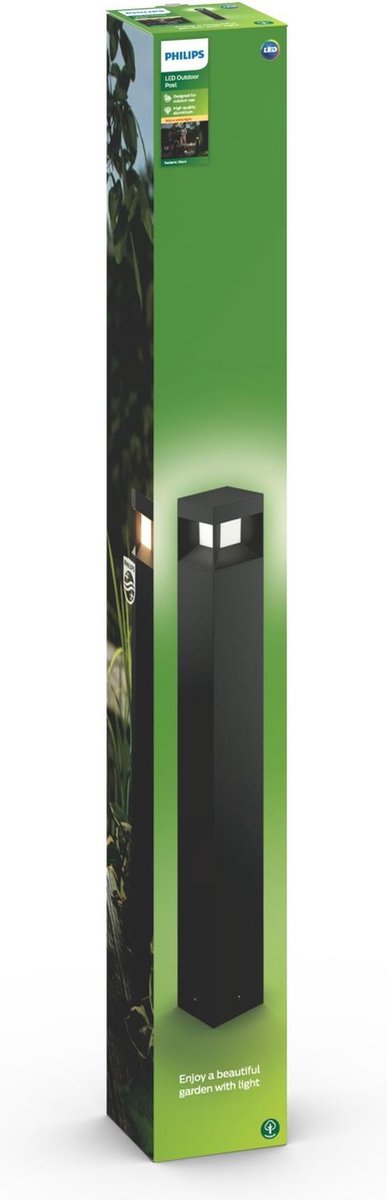 Bol.com Philips Parterre sokkellamp voor buiten - zwart - groot aanbieding