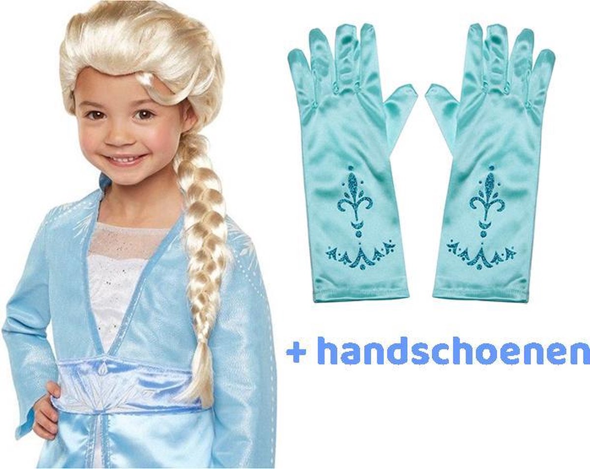 Elsa Frozen - Pruik met vlecht met haarnetje - voor de... | bol.com