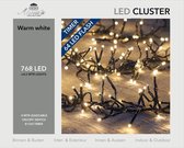 Clusterverlichting knipper functie en timer 768 warm witte leds - Kerstverlichting / boomverlichting