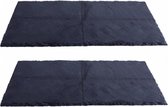 2x Leisteen serveerplanken/onderzetters 17 x 34 cm - Kaarsenplateaus - Hapjesplanken - Tapas - Kaasplankjes