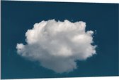 Dibond - Wolk in Blauwe Lucht  - 120x80cm Foto op Aluminium (Met Ophangsysteem)