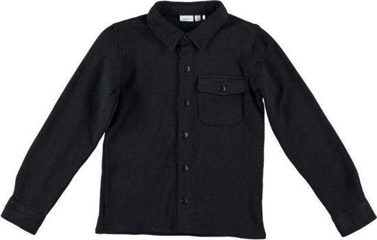 bol.com | Name it stevig zacht zwart overhemd drukknopen - jongen - Maat 140