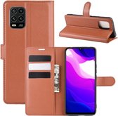Book Case - Xiaomi Mi 10 Lite 5G Hoesje - Bruin