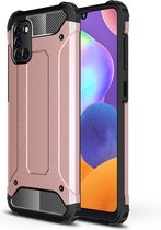 Armor Hybrid Back Cover - Samsung Galaxy A31 Hoesje - Rose Gold