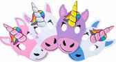 4 verschillende foam maskers unicorn - eenhoorn