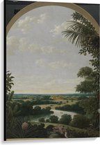 Canvas  - Oude meesters - Landschap in Brazilië, Frans Jansz. Post, 1652 - 80x120cm Foto op Canvas Schilderij (Wanddecoratie op Canvas)