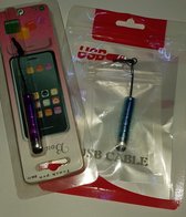 2 X Mini stylus touche pen voor aan telefoon (met hanger voor in oordopjes plug, worden per 2 verzonden!)