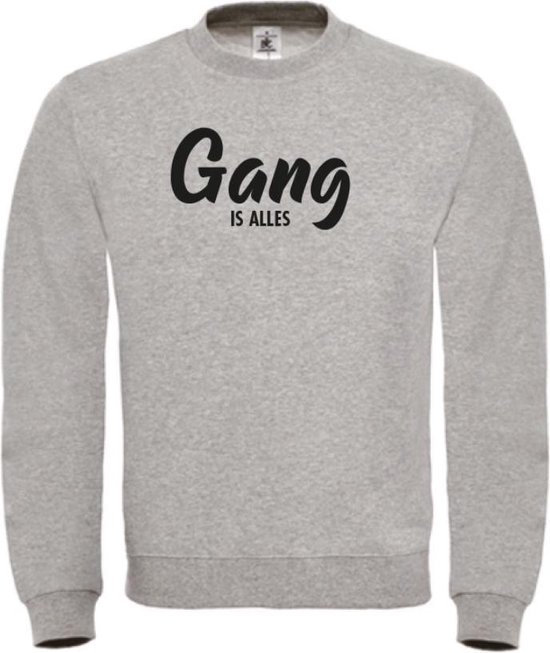 Wintersport sweater grijs L - Gang is alles - zwart - soBAD. | Foute apres ski outfit | kleding | verkleedkleren | wintersporttruien | wintersport dames en heren