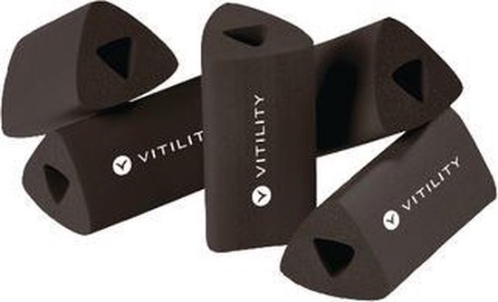 Zes donkergrijze penverdikkers met 'VITILITY' logo.