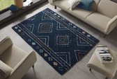 Design Verlour Hoogpolig Tapijt DISA - Blauw