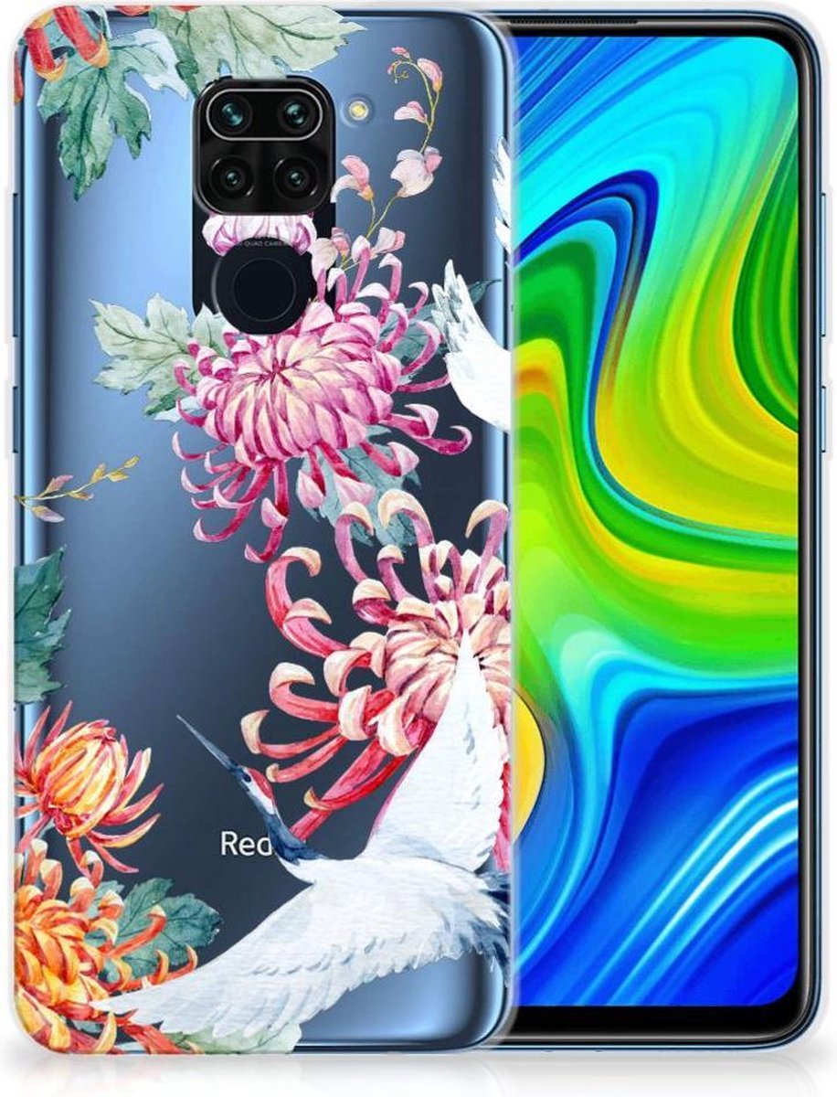 Xiaomi Redmi Note9 TPU Hoesje Bird Flowers