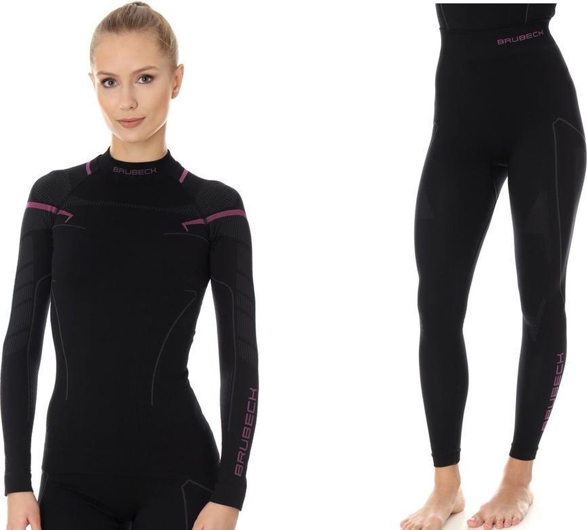 Brubeck Thermokleding Dames - Thermo Set met Nilit® Innergy - Zwart/Roze M
