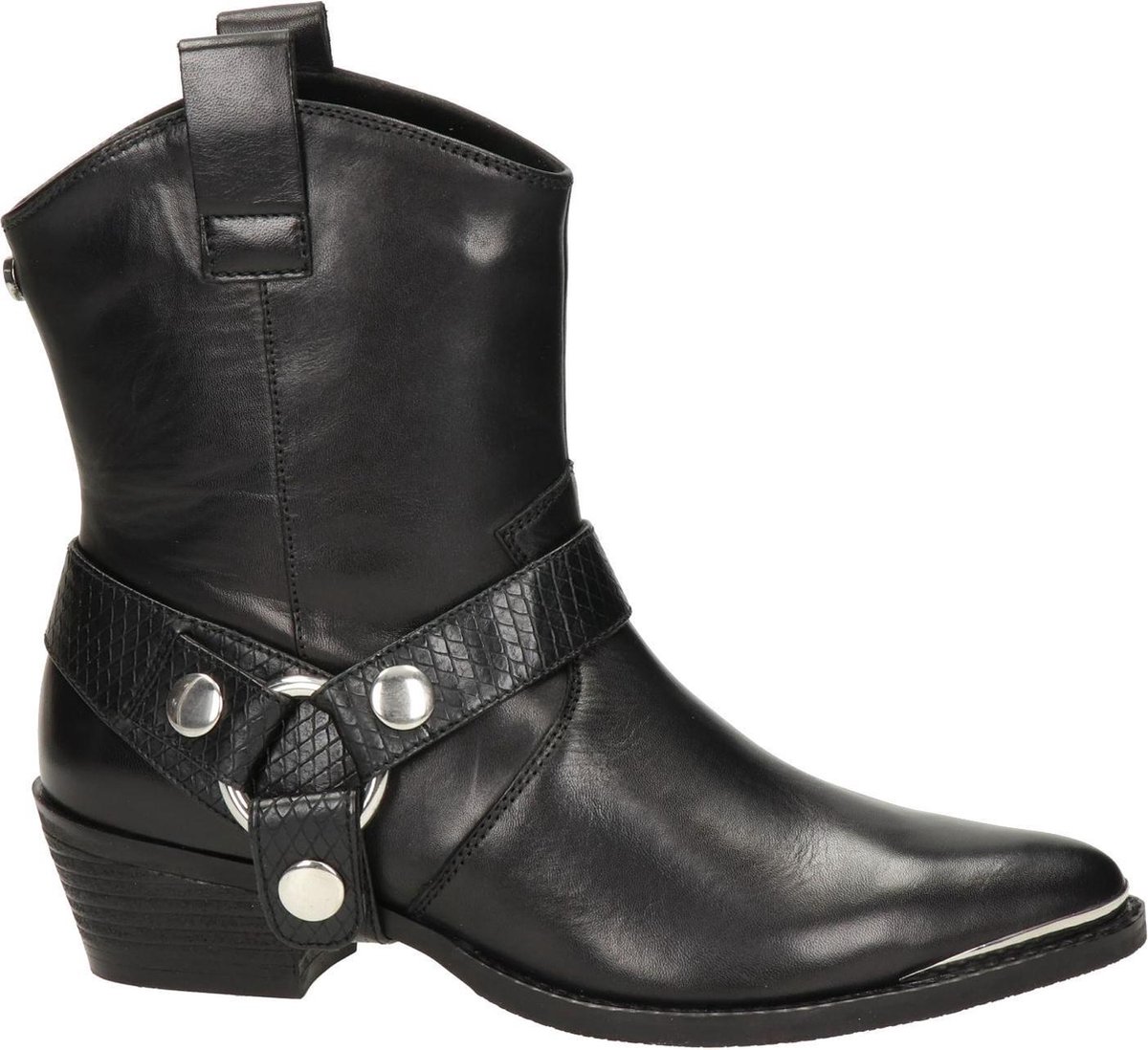 steve madden gallow black leather western boot