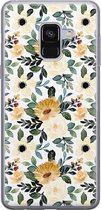 Samsung Galaxy A8 2018 hoesje siliconen - Lovely flowers - Soft Case Telefoonhoesje - Bloemen - Geel