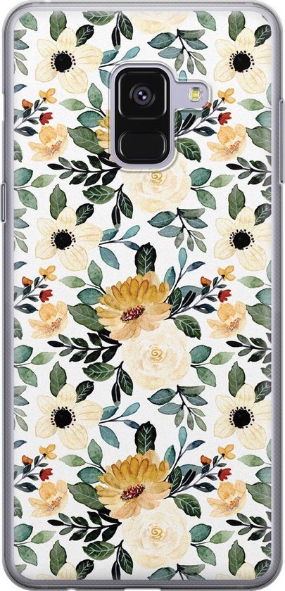Galaxy A8 2018 hoesje siliconen - Lovely flowers - Soft Case Telefoonhoesje -... | bol.com