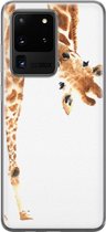 Samsung S20 Ultra hoesje - Giraffe kiekeboe | Samsung Galaxy S20 Ultra hoesje | Siliconen TPU hoesje | Backcover Transparant