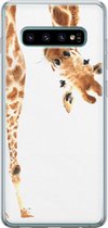 Samsung Galaxy S10 hoesje siliconen - Giraffe - Soft Case Telefoonhoesje - Giraffe - Bruin