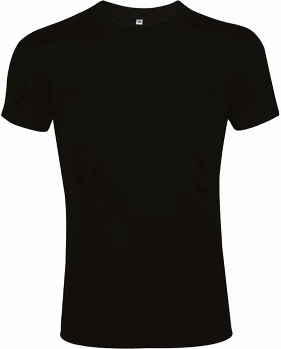 SOLS Heren Imperial Slim Fit T-Shirt met korte mouwen (Diep zwart)