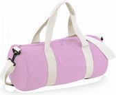 Bagbase Gewoon Varsity Barrel / Duffle Bag (20 Liter) (CLassic Pink/White)