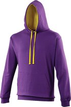 Awdis Varsity Hooded Sweatshirt / Hoodie (Paars/Zonnegeel)