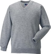 Russell Werkkleding V-hals Sweatshirt Top (Licht Oxford)