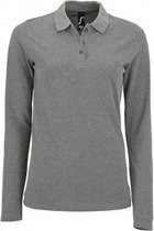 SOLS Dames/dames Perfecte Lange Mouw Pique Polo Shirt (Grijze Mergel)